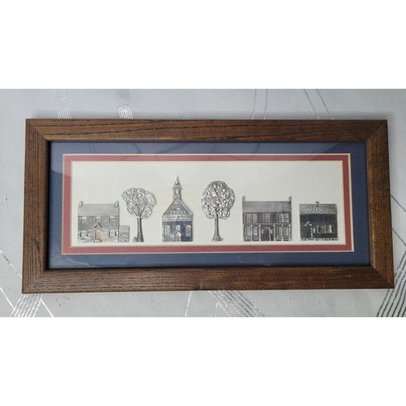 Vintage‎ Reed Pewter 3D Framed Picture City Scape Scene - RARE - Picture 1 of 8